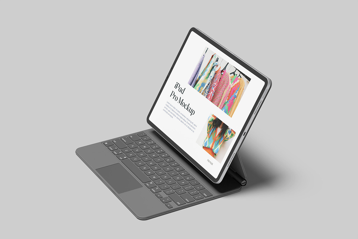 iPad Pro With Keyboard Mockup, an iPad Mockup by Graphiculon (Photo 6 of 11)