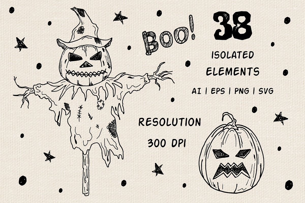Happy Halloween doodle collection, an Object Graphic by Irina Avdeeva (Photo 2 of 10)