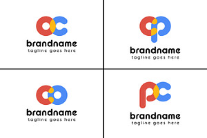 Letters co oc cp pc Playful Logo, a Branding & Logo Template by Pray Art Design Studio