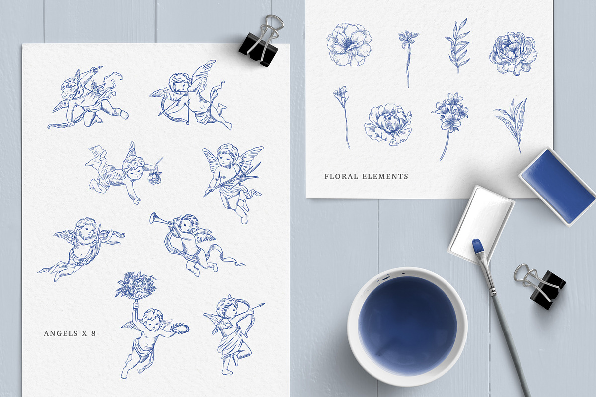 Vintage Cupid Angel Garden, an Illustration by Rachel Art Studio (Photo 2 of 10)