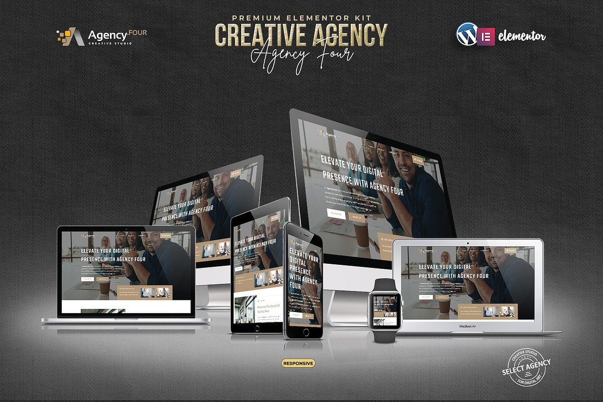 Agency Four - Elementor Pro Kit, a Websites & App Template by Select Agency Designs (Photo 2 of 8)
