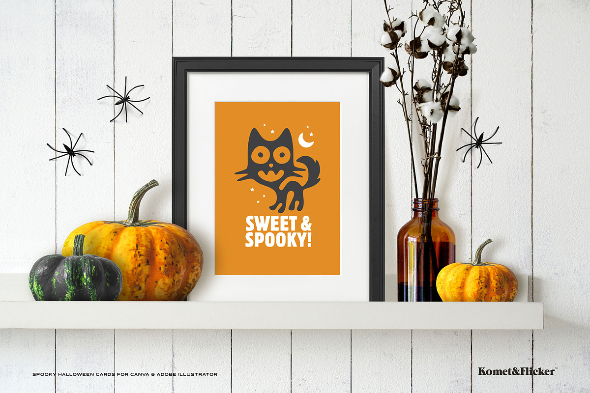 Spooky Halloween Cards for Canva, a Card Template by Komet & Flicker (Photo 3 of 8)