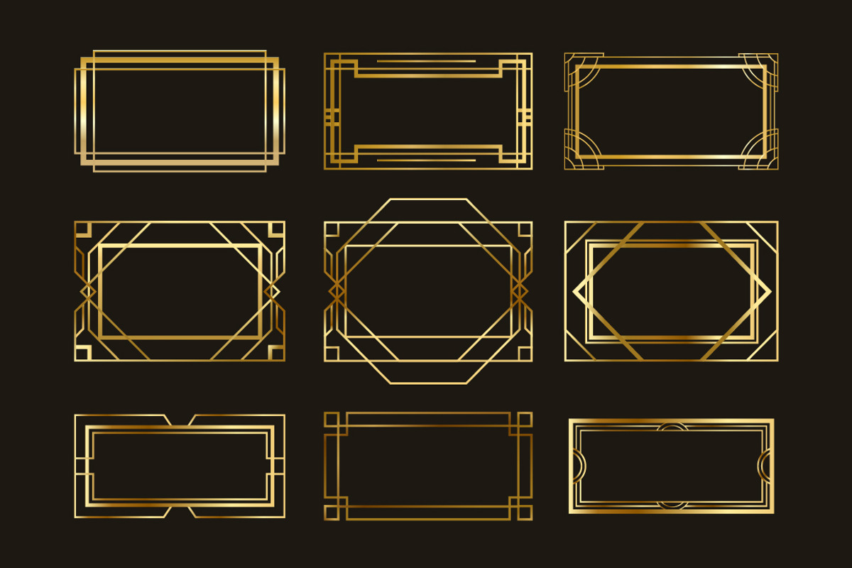 Vintage Art Deco Frame Set, a Marketing Template by Template Dealer