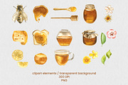 Honey Breakfast Watercolor Bundle, a Food Illustration by foxsong (Thumbnail 3 of 12)