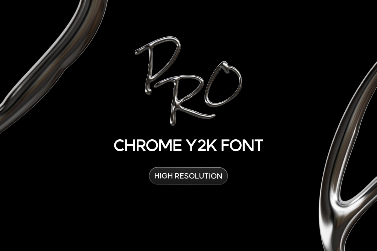 Chrome Y2K Font, an Object Graphic by Illustrava (Photo 7 of 7)