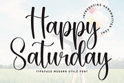 Happy Saturday | Script Font, a Handwritten Font by Scratchones (Thumbnail 1 of 8)