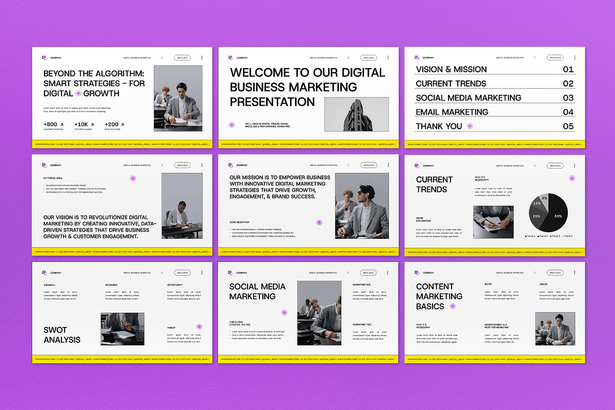 Purple Modern Digital Marketing PPT, a Presentation Template by graphicook (Photo 3 of 4)