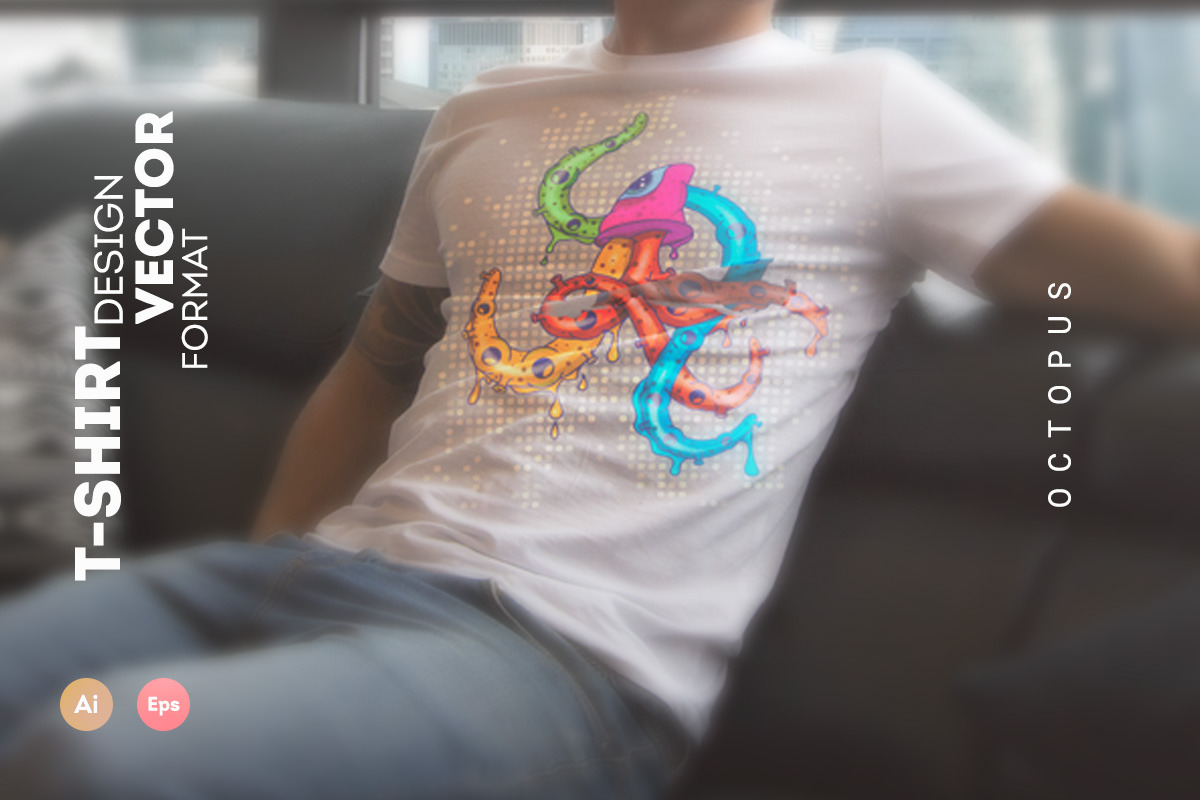 Octopus-TShirt and Poster Design, an Illustration by Cre8iveSense (Photo 4 of 5)