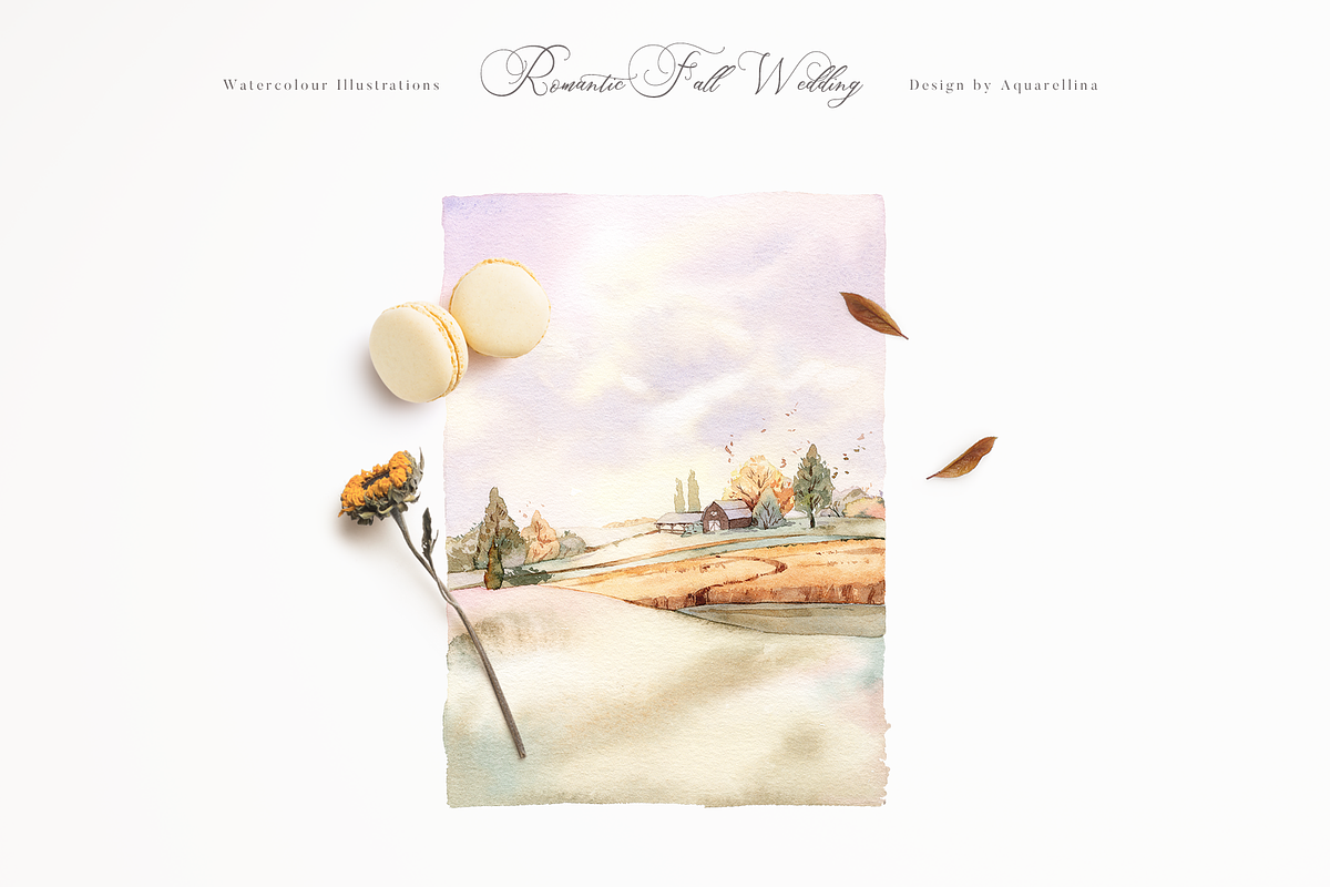 Romantic Fall Wedding Illustrations, an Illustration by Aquarellina (Photo 11 of 17)