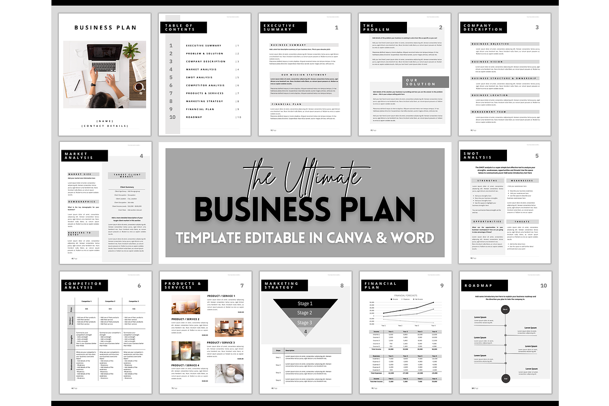Business Plan Template, Proposal, a Marketing Template by Templatables (Photo 1 of 9)