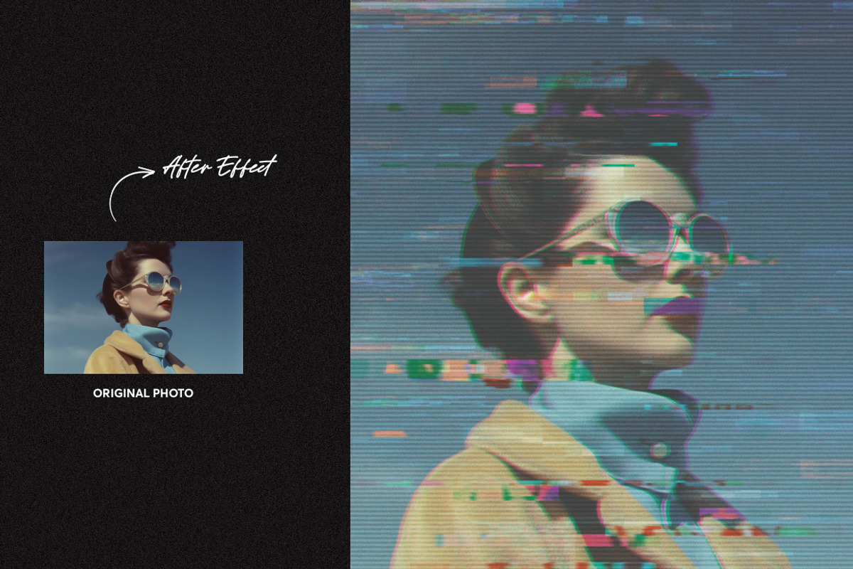 VHS Glitch Square and Poster Effect, a Layer Style Add-On by dokudokunomi (Photo 3 of 3)
