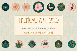 Logos & Graphics: Tropical Art Deco, an Icon by Liseno Designs