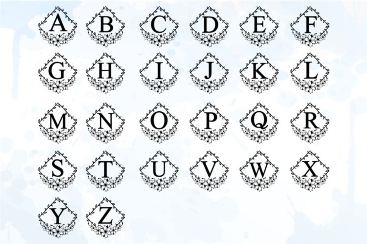 Floral Alphabet Monogram Letter SVG, a Graphic by D2PUTRI (Photo 20 of 27)
