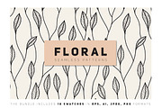 Floral Seamless Patterns Bundle, a Pattern Graphic by Curly_Pat (Thumbnail 1 of 7)