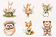 Spring Woodland Animal with Bouquet, an Illustration by CreationArt (Thumbnail 4 of 9)