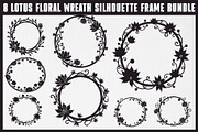 Lotus Floral Wreath Bundle, an Illustration by hafijul (Thumbnail 1 of 9)