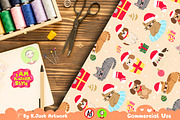 Christmas Pets Seamless Pattern, a Background Graphic by K.JackArtwork (Thumbnail 6 of 8)