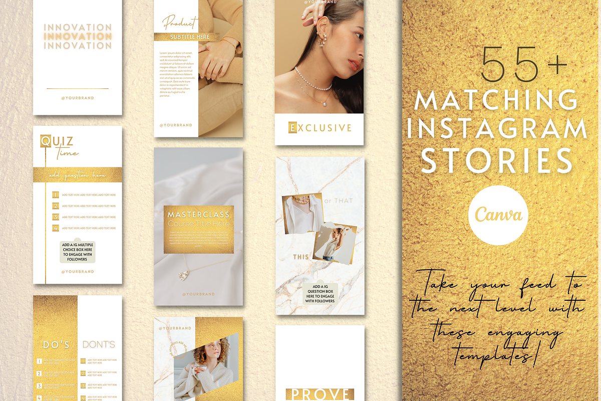 WHITE GOLD INSTAGRAM TEMPLATES, a Social Media Template by Faytemplates (Photo 3 of 10)