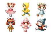 Quirky Cute Little Kids Clipart, an Illustration by Daily.Designs (Thumbnail 2 of 5)