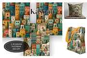 Moroccan Cityscape Pattern - Kasbah, an Illustration by Brush Berry Studios (Thumbnail 1 of 6)