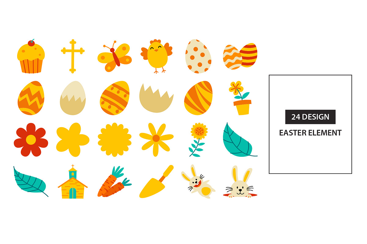Easter Doodle elements design., a Decorative Illustration by kaisorn (Photo 3 of 7)