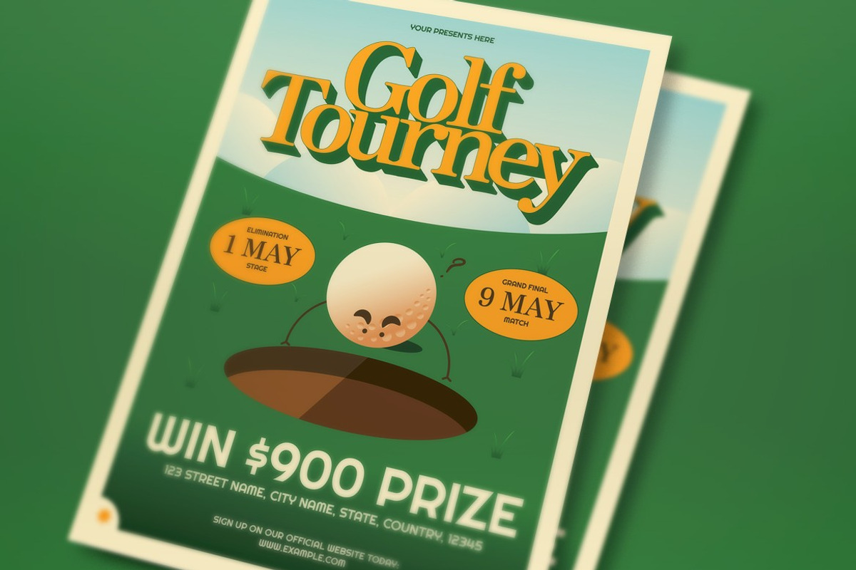 Green Golf Tournament Flyer Set, a Flyer Template by graphicook (Photo 2 of 3)