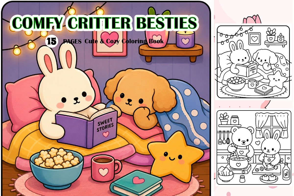 Comfy Critter Besties Cute & Cozy, an Animal Illustration by Design Zone (Photo 1 of 4)
