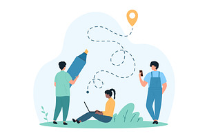 GPS navigation mobile app online, a Transportation Illustration by Flashvector