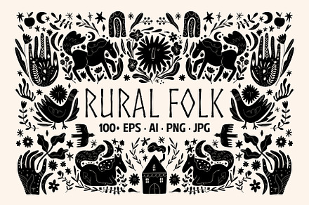 Rural Folk Bundle, an Animal Illustration by Annie Konst