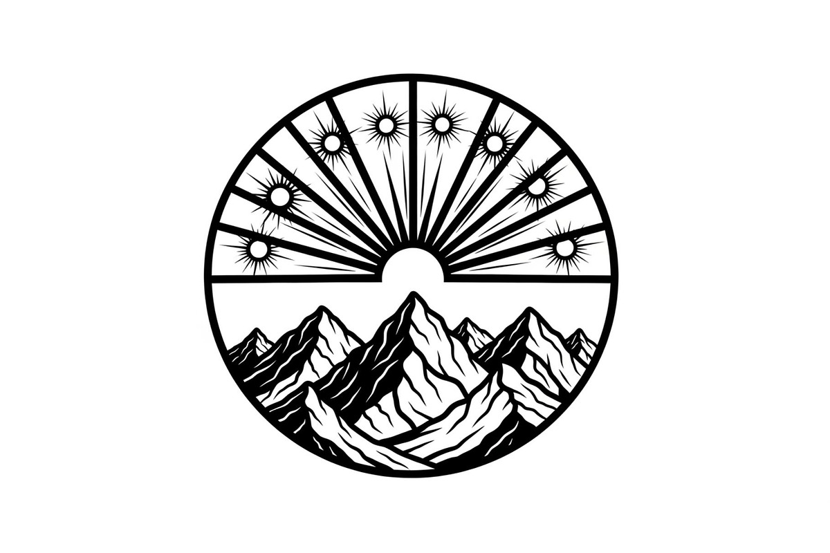 Mountain Sun Circle Design Bundle, an Illustration by Creativeshirt (Photo 11 of 31)