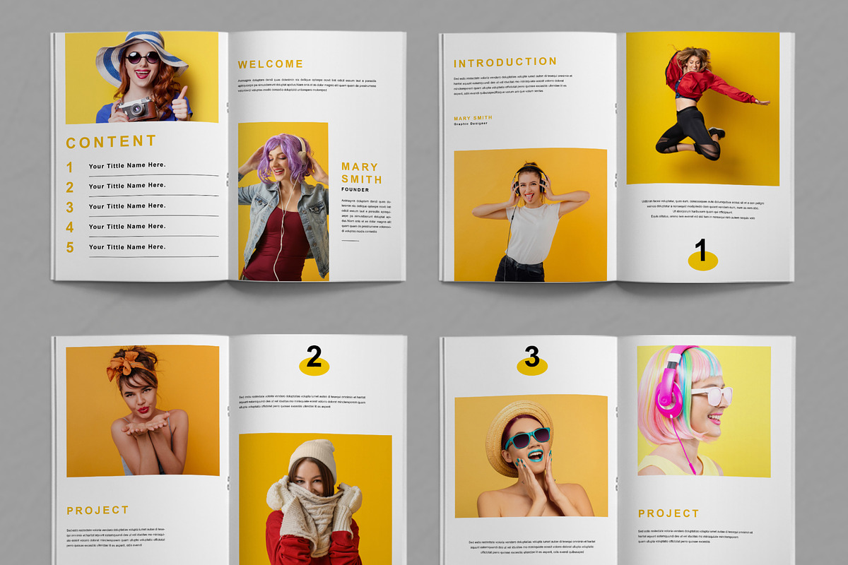 Yellow and Black Magazine Layout, a Magazine Template by ContestDesign (Photo 2 of 4)