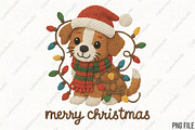 Crochet Christmas Puppy PNG, an Illustration by CraftArtStudio (Thumbnail 1 of 4)