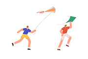 People flying kites set, a Person Illustration by Good Studio (Thumbnail 2 of 4)