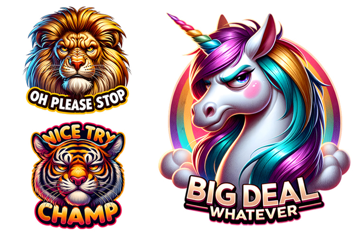 Sarcastic Grumpy Animals Clipart PNG, an Animal Illustration by Creative Arslan (Photo 3 of 9)