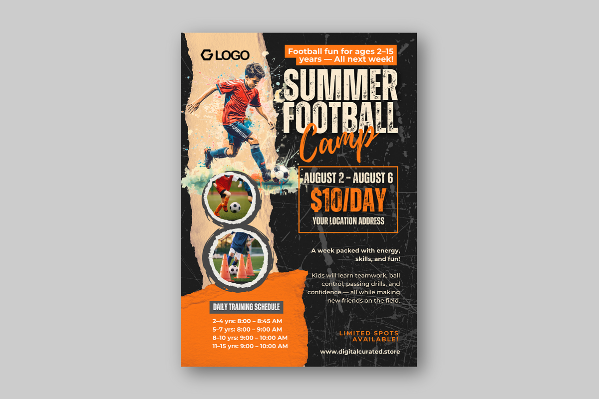 Canva Summer Football Camp Flyer, a Flyer Template by antyalias store (Photo 5 of 5)