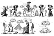 Skeleton dance play mexican desert, an Illustration by MoreVector (Thumbnail 2 of 2)
