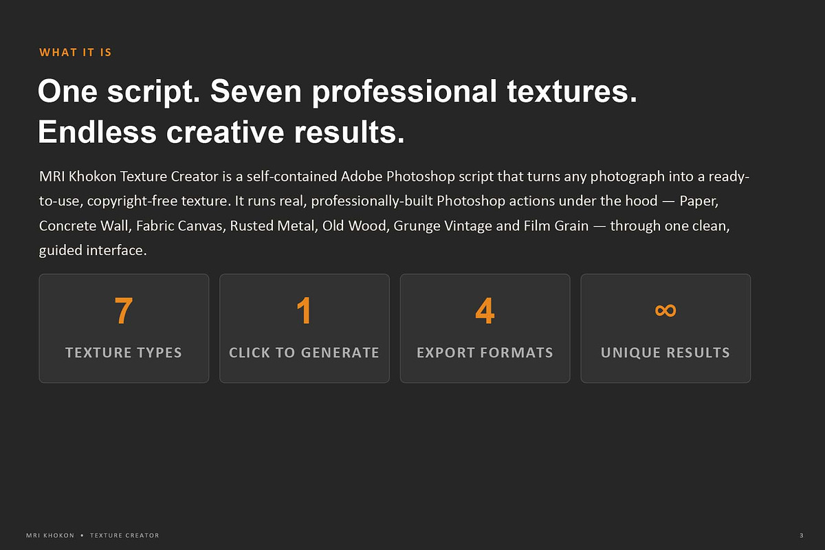 Texture Creator Photoshop Script, a Preset Add-On by MRI STUDIO (Photo 9 of 16)