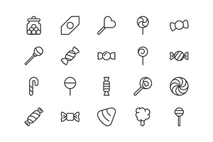 Stroke Vector Candy Line Icons.