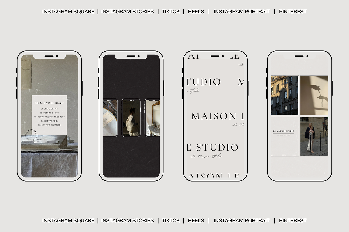 Parisian Canva Social Media Template, a Social Media Template by Le Maison Bohem (Photo 2 of 11)