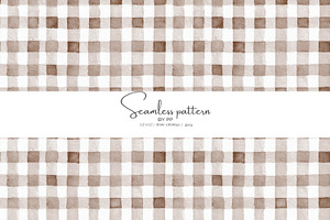 brown gingham seamless pattern, a Pattern Graphic by Pink Studio Art