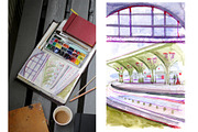 Saint-Petersburg watercolor sketches, an Object Illustration by NataliMiasStore (Thumbnail 8 of 9)