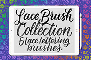 5 lace Procreate lettering brushes, a Brush Add-On by Alexis Gentry (Thumbnail 1 of 7)