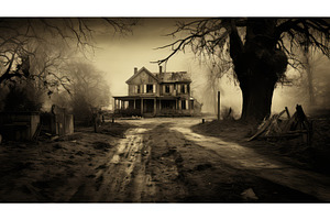 eerie vintage horror ai generated, an Arts & Entertainment Photo by pikepicture