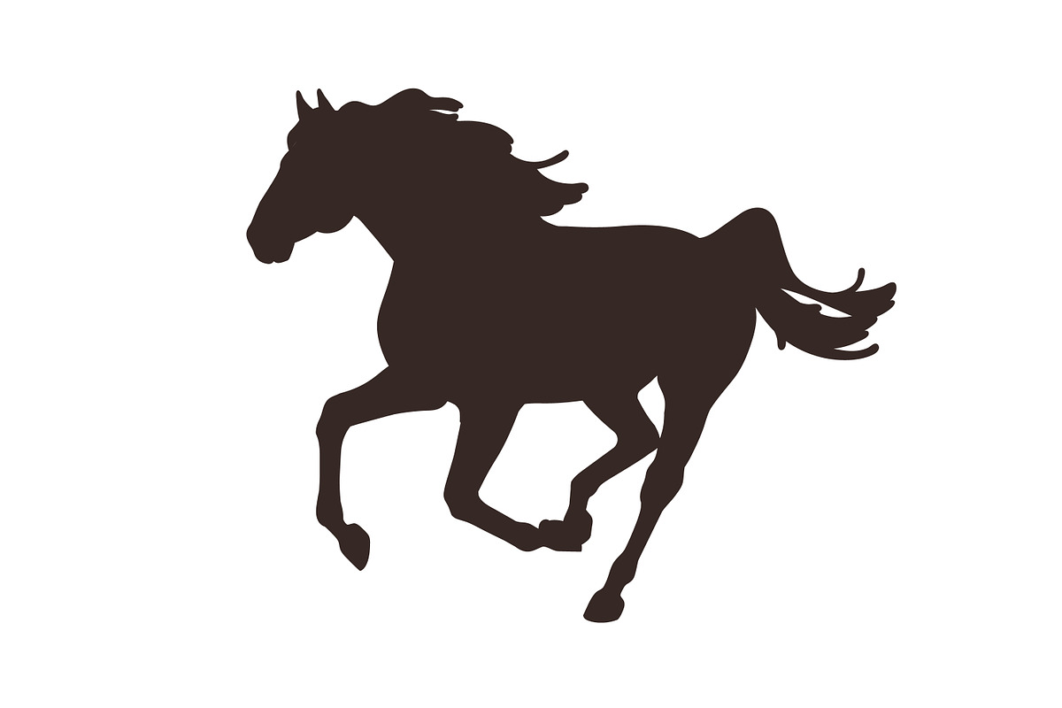 Horse silhouettes in movement set, an Animal Illustration by Good Studio (Photo 3 of 8)