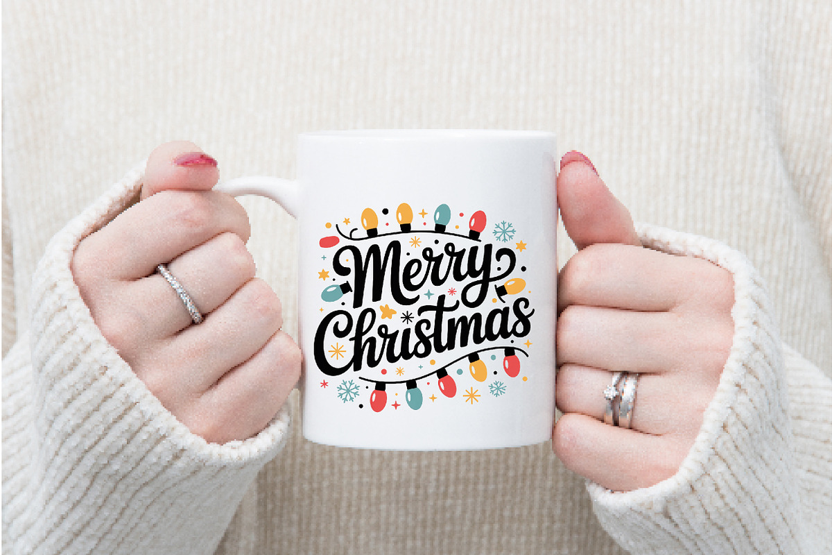 Merry Christmas Light Png, an Illustration by Watercolor design (Photo 4 of 6)