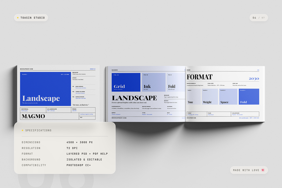 A4 Landscape Magazine Mockup, a Books & Magazine Mockup by Toasin Studio (Photo 6 of 7)