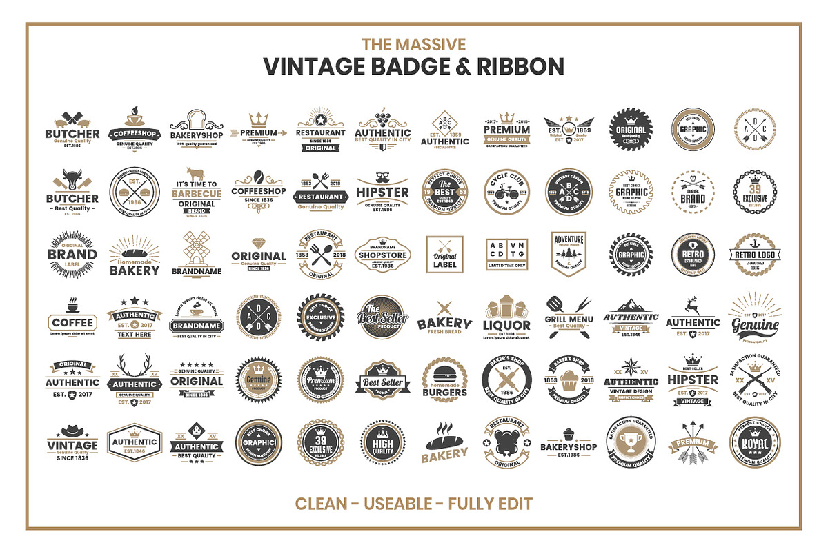 1200 Vintage Badge & Objects, a Branding & Logo Template by Toonsteb (Photo 9 of 20)