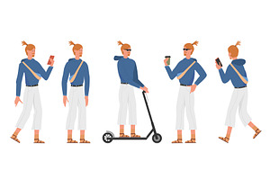 Trendy Young Man Poses in Urban, a Person Illustration by Flashvector