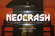 Neocrash - Cyberpunk Futuristic Font, a Sans Serif Font by Salamahtype (Thumbnail 1 of 8)