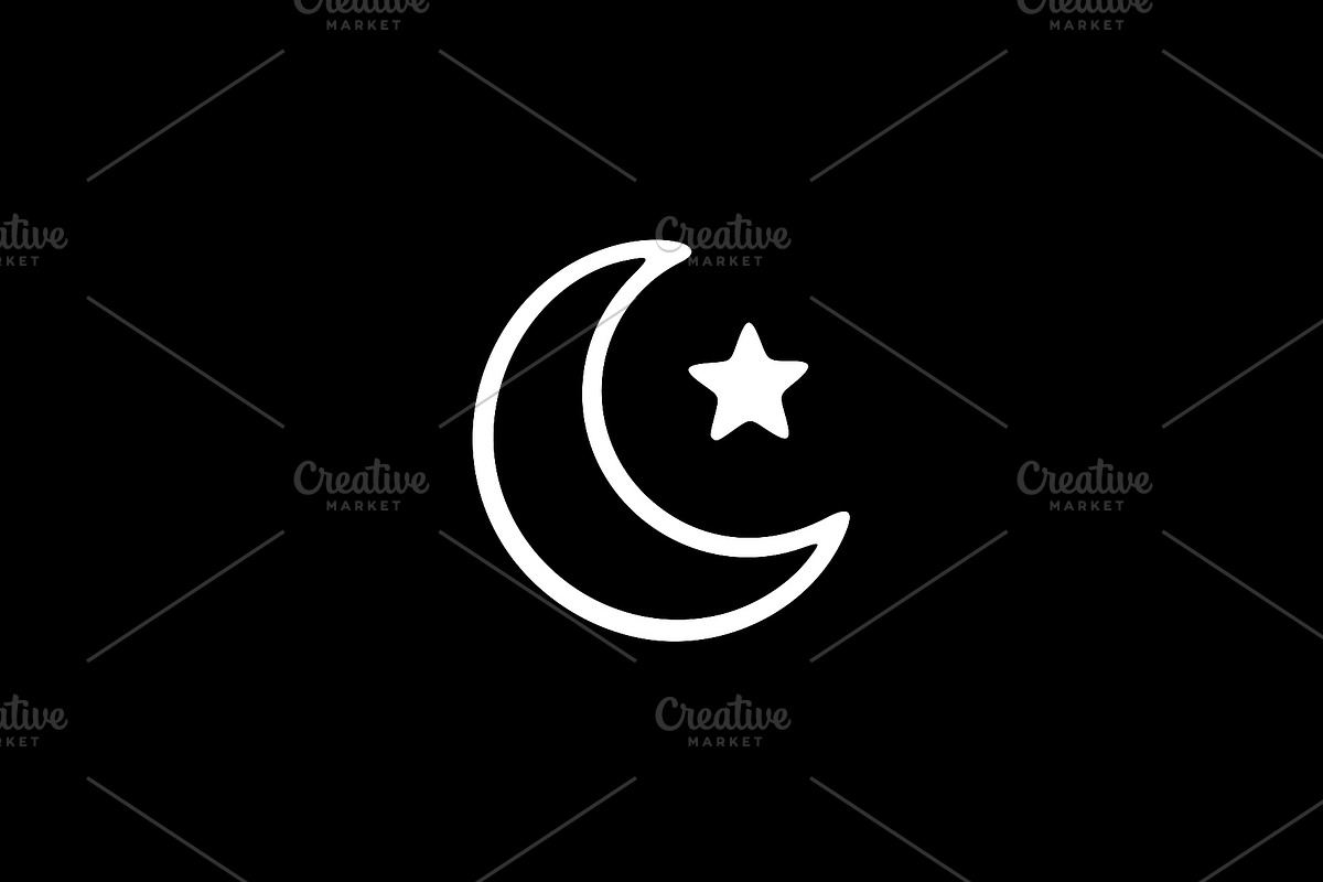 Moon Star Line Art Vector, a Decorative Illustration by Vectorium Studio (Photo 2 of 4)